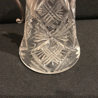 Antique Silver and cut glass Claret Decanter