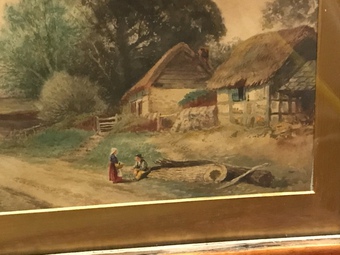 Antique Cecil J Keats painting in water colors    “  On The Avon “