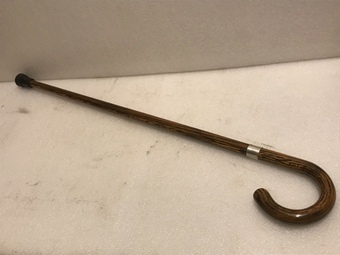 Antique Stunning Gentleman’s walking stick sword stick with silver collar 