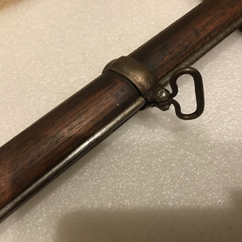 Antique Two band military smooth bore percussion rifle 