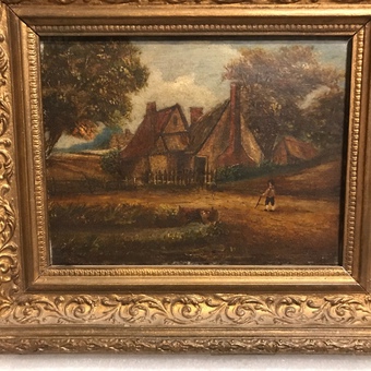Antique Oil painting Georgian framed