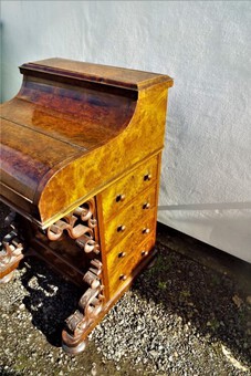 Antique Antique Burr Walnut Pop Up Davenport Desk c.1860 
