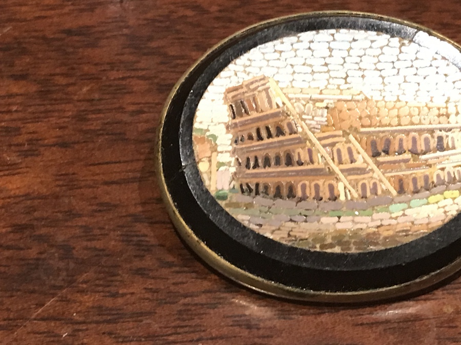 Antique Lady’s Grand tour mosaic Brooch 