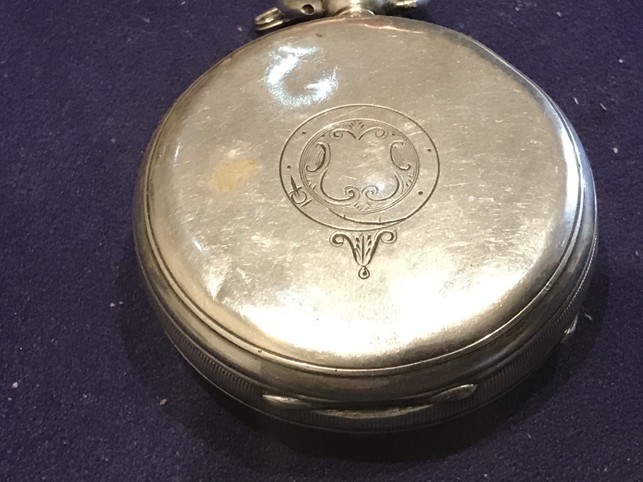 Antique Chronograph solid silver pocket watch 