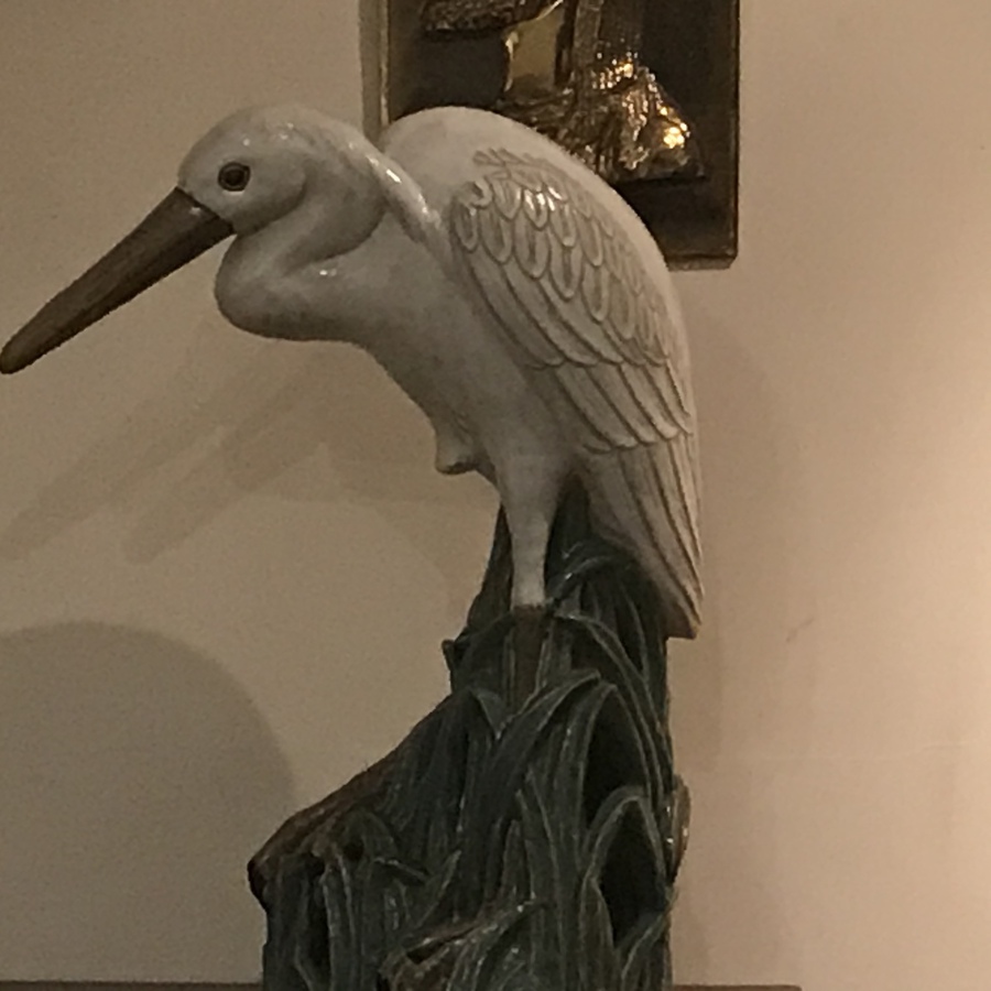 Antique Majolica Shoe bill Pelican 