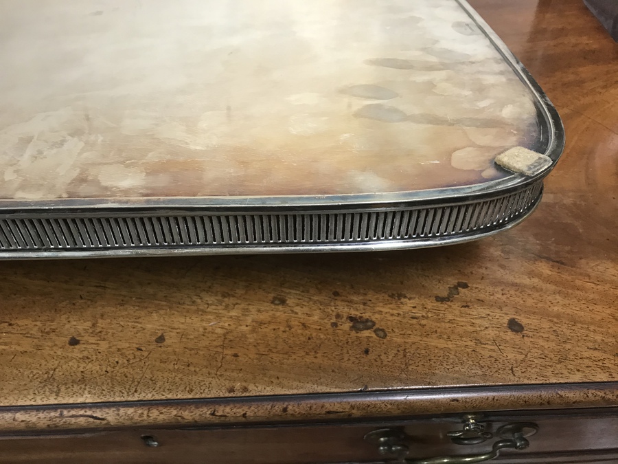 Antique William Hutton large silver plate Butler’s tray