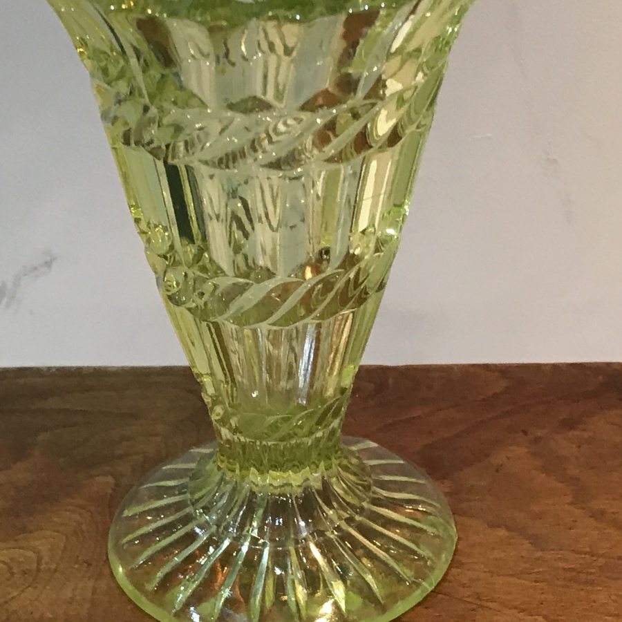 Antique Victorian Vaseline vase glass