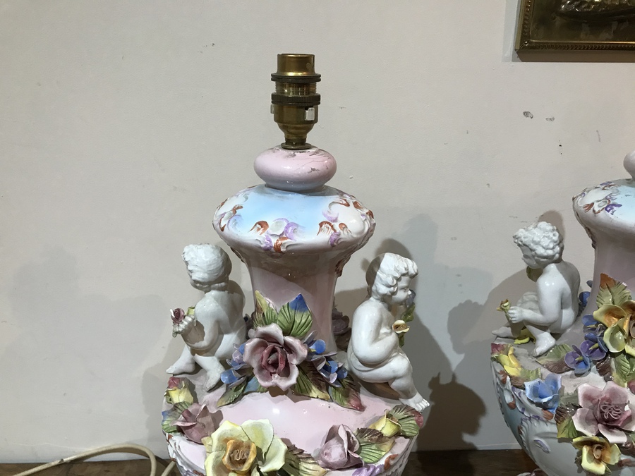 Antique Pair of decorative tables lamps