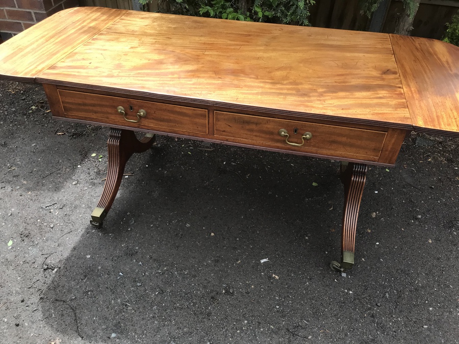 Antique Sofa table free standing draws either side