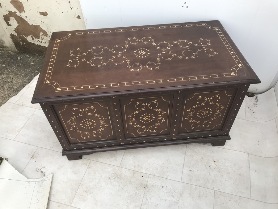 Antique Coffer with oriental inlays 