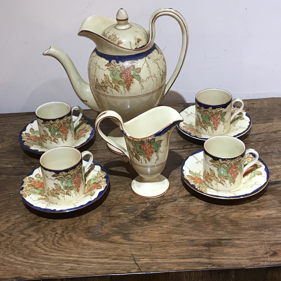 1900’s Bacchus coffee set by H H & Co hand painted