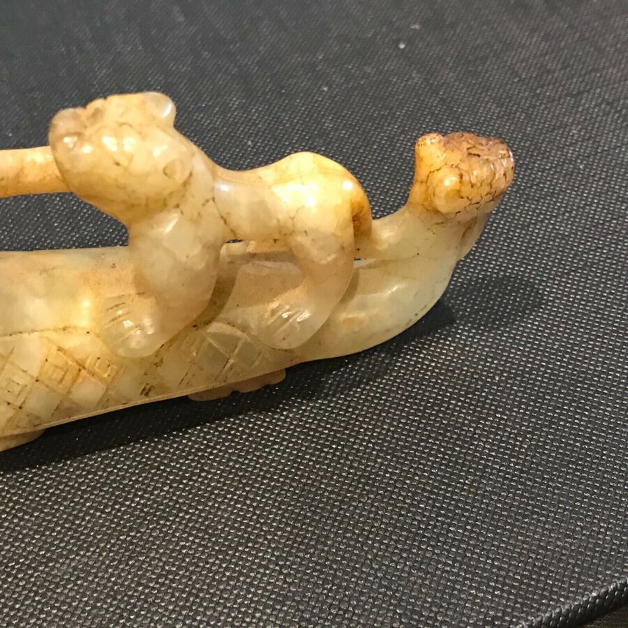 Antique Ancient Jade Dragon with Monkey on it’s back