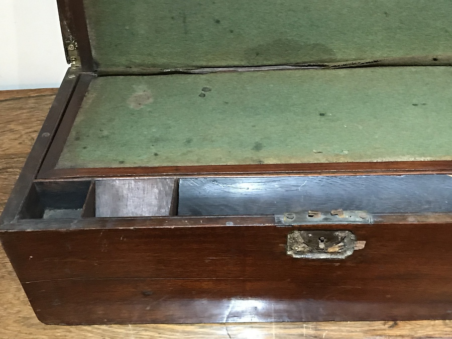 Antique Victorian officers  campaign writing box with secrets