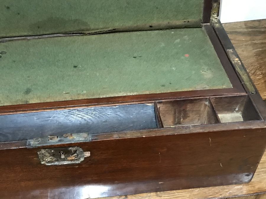 Antique Victorian officers  campaign writing box with secrets