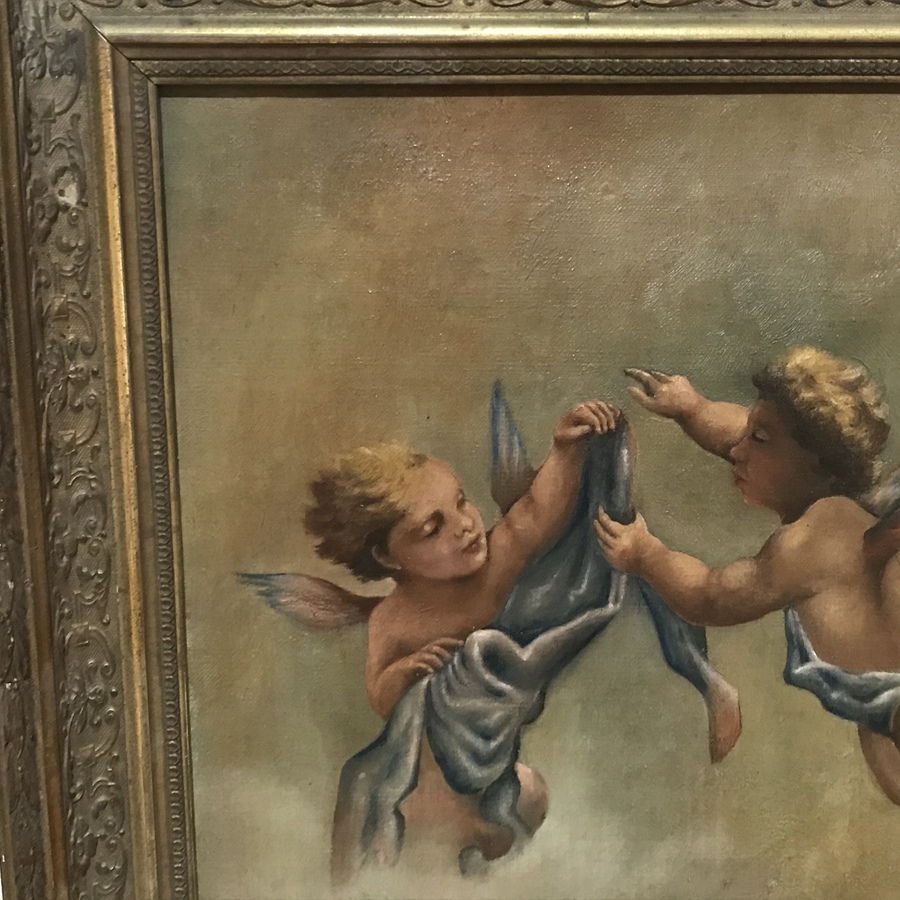 Antique Painting “ Angels “ circa 1800’s