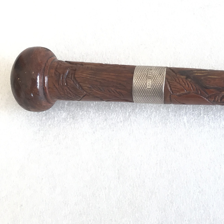 Antique Defence/walking stick Japanese carved iron core | ANTIQUES.CO.UK