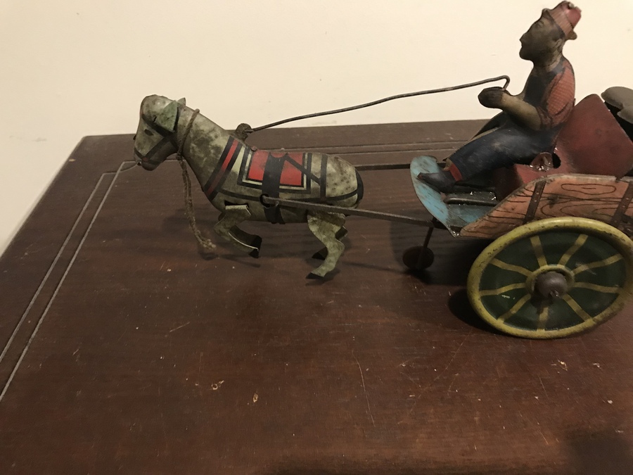Antique Vintage wind up mechanical  tin plate toy