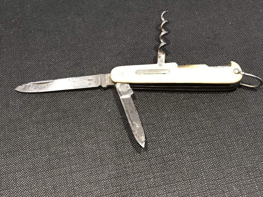 Antique William Rogers multi  function  Bone grips pocket knife
