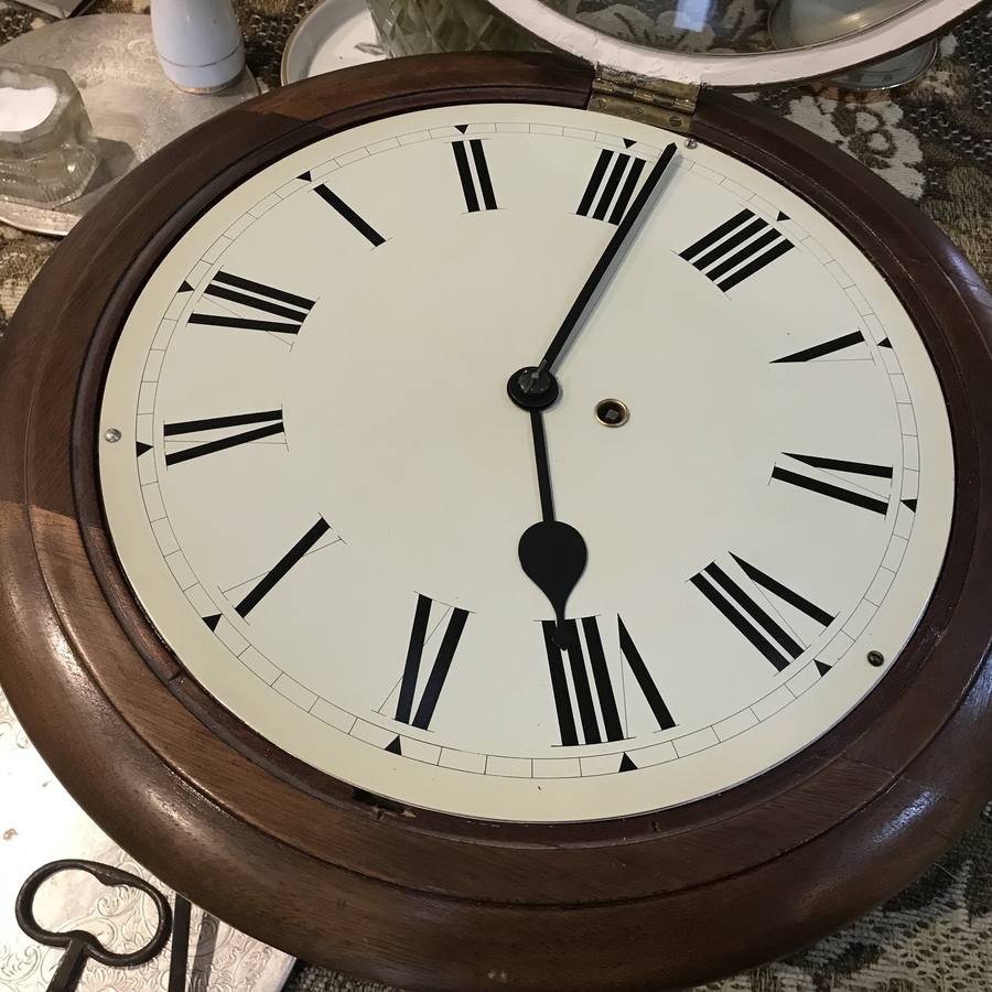 Antique Fusee wall clock mahogany 1900’s