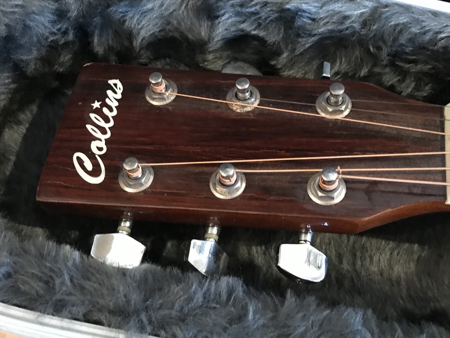 Antique Collins semi acoustic guitar and case