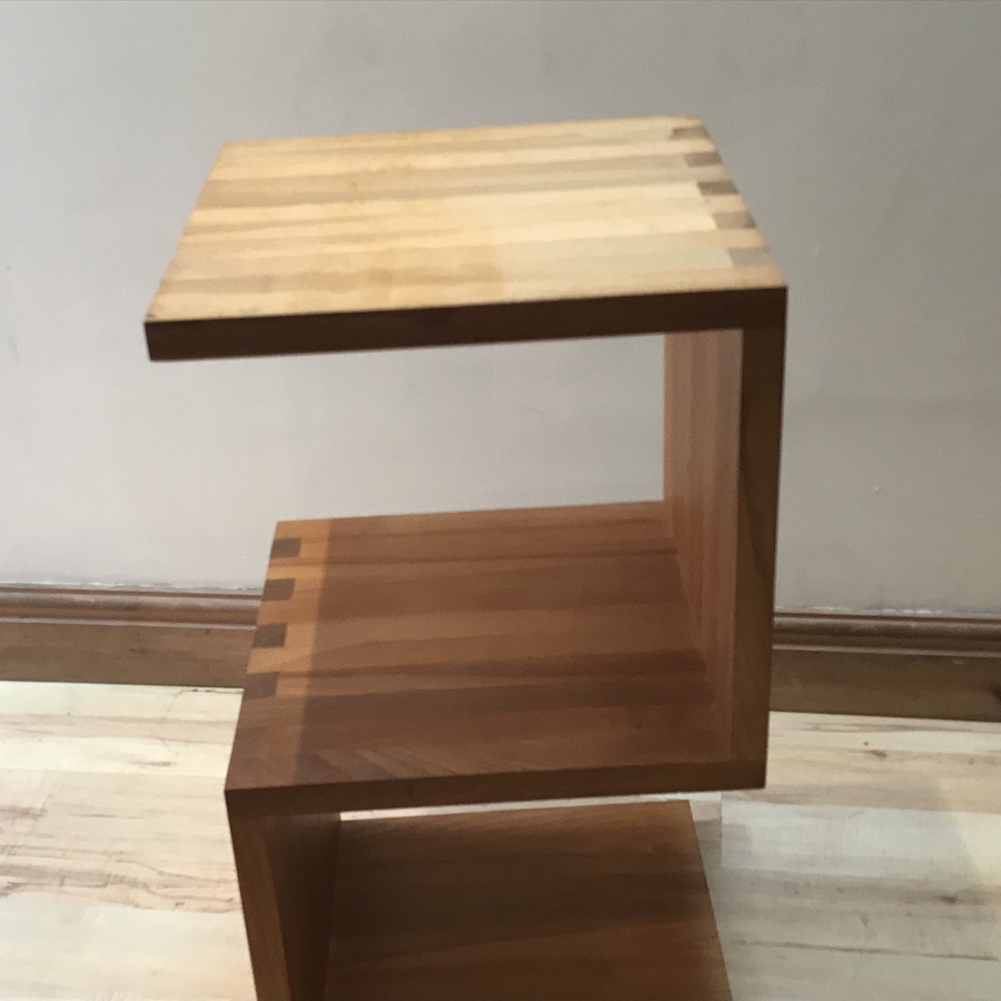 Antique Modernists cube shaped occasional table
