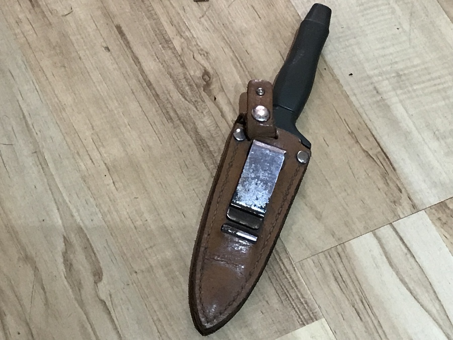 Antique Special forces knife and leather scabbard 