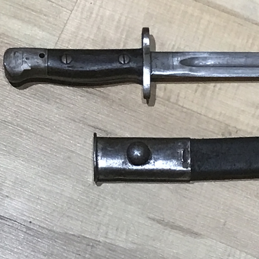 Antique Bayonet and scabbard British early 20th century.