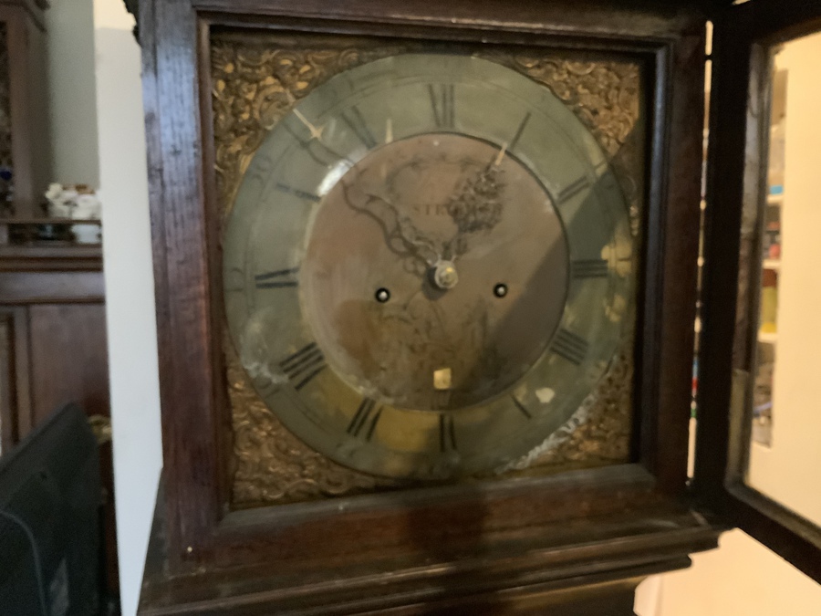Antique 18th century Long cased oak 8 day clock