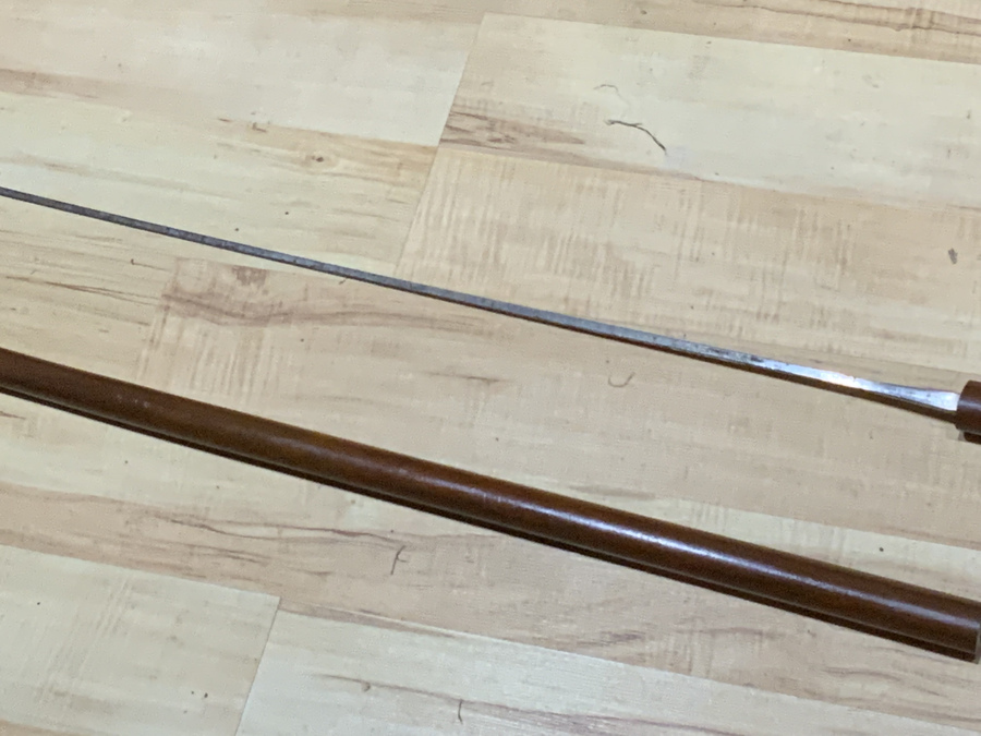 Antique Gentleman’s walking stick sword stick horn handled malacca cane