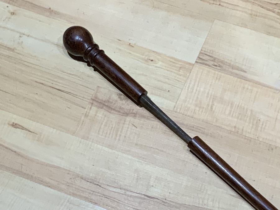 Antique Gentleman’s walking stick sword stick plain and simple