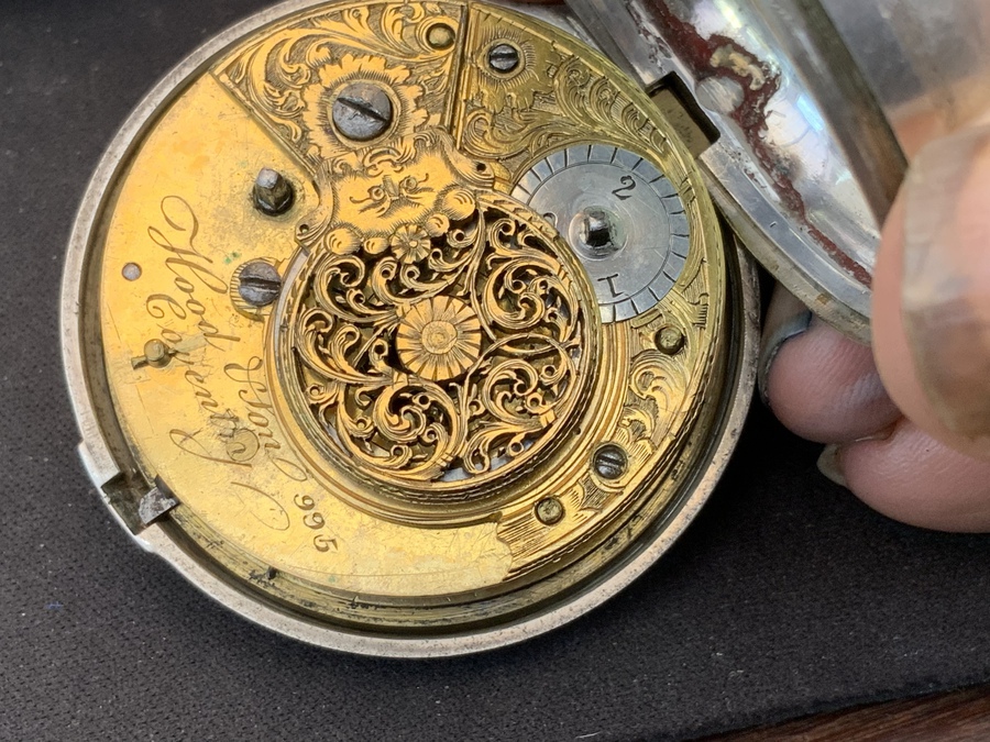 Antique Coventry Verge pocket watch by Hood & Sons Coventry Georgian silver Hallmarked 