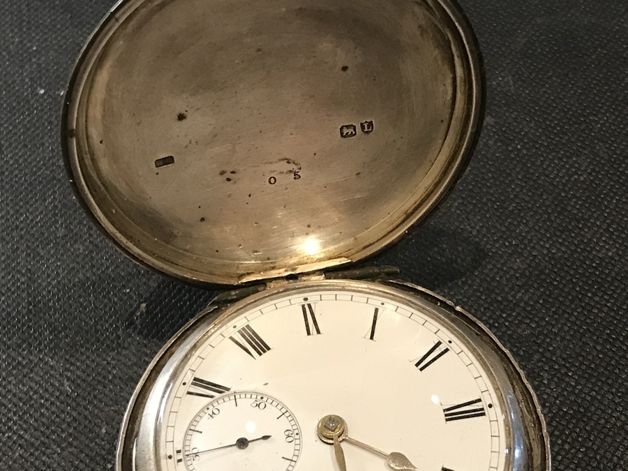 Antique Kate Barnwell Coventry full Hunter pocket watch 1886 silver cased fusee