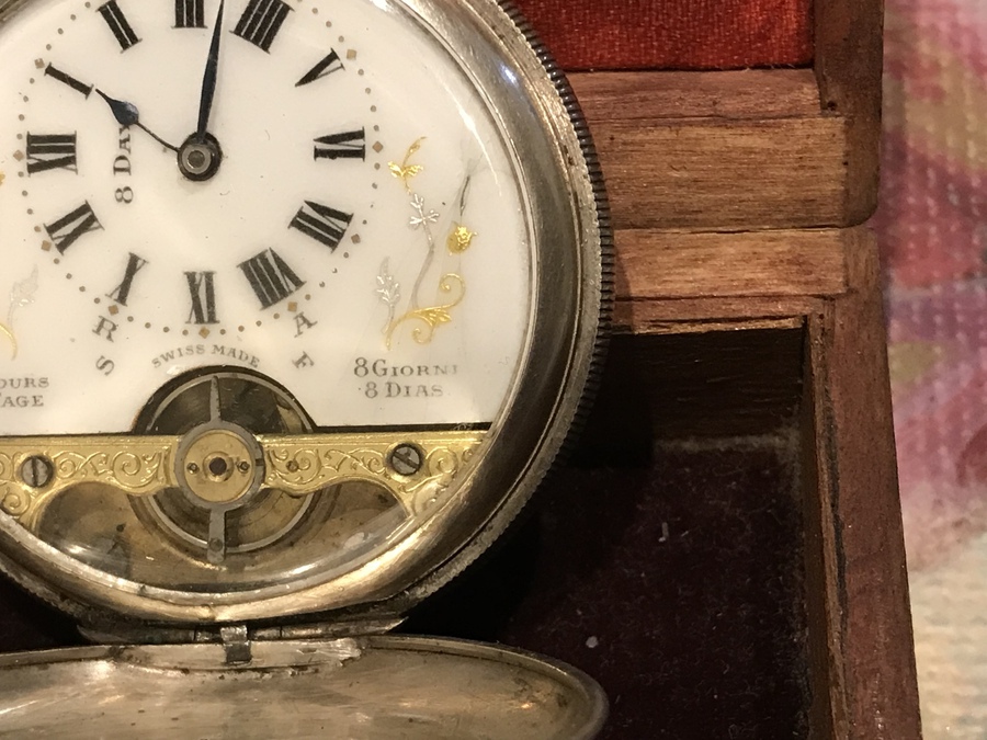 Antique Full Hunter solid silver cased gentleman’s pocket watch 
