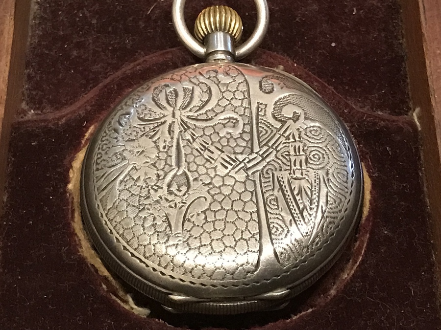 Antique Full Hunter solid silver cased gentleman’s pocket watch 