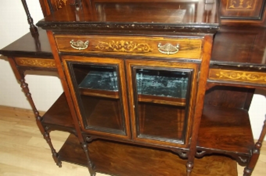 Antique Chiffonier Rosewood inlays late Victorian