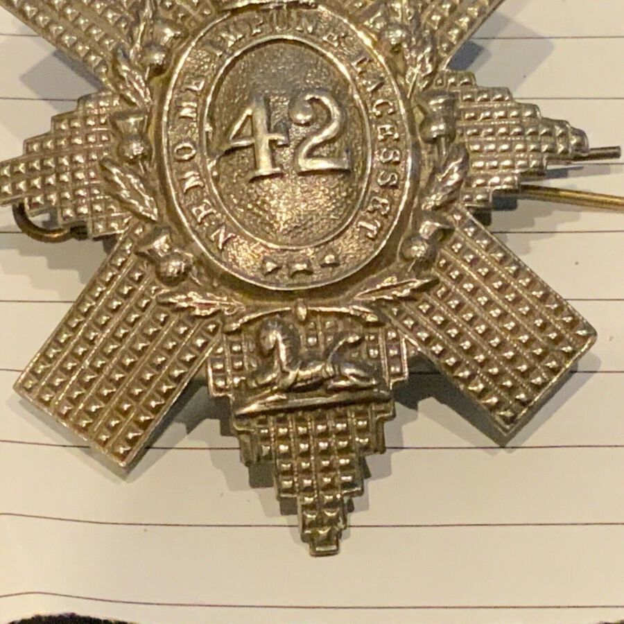 Antique 42nd Black watch 1WW cap badge