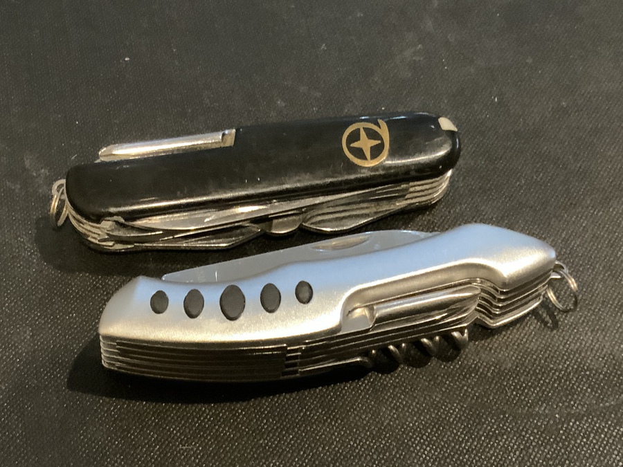 Antique 2 multi purpose pocket knives