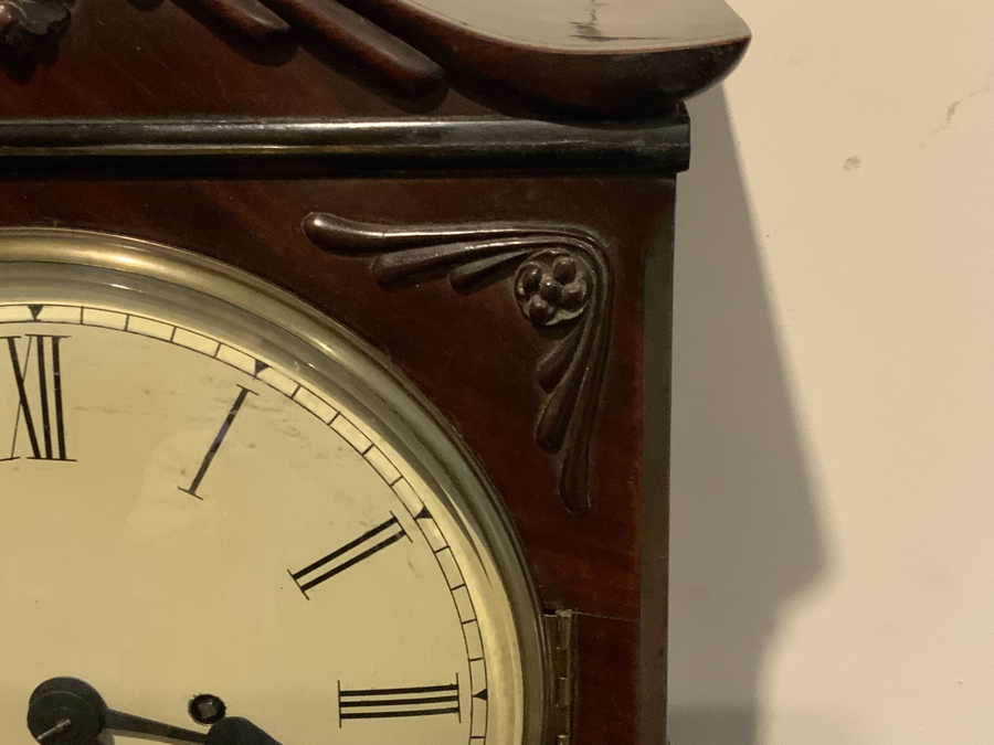 Antique Bracket Clock double Fusee Regency mahogany cased