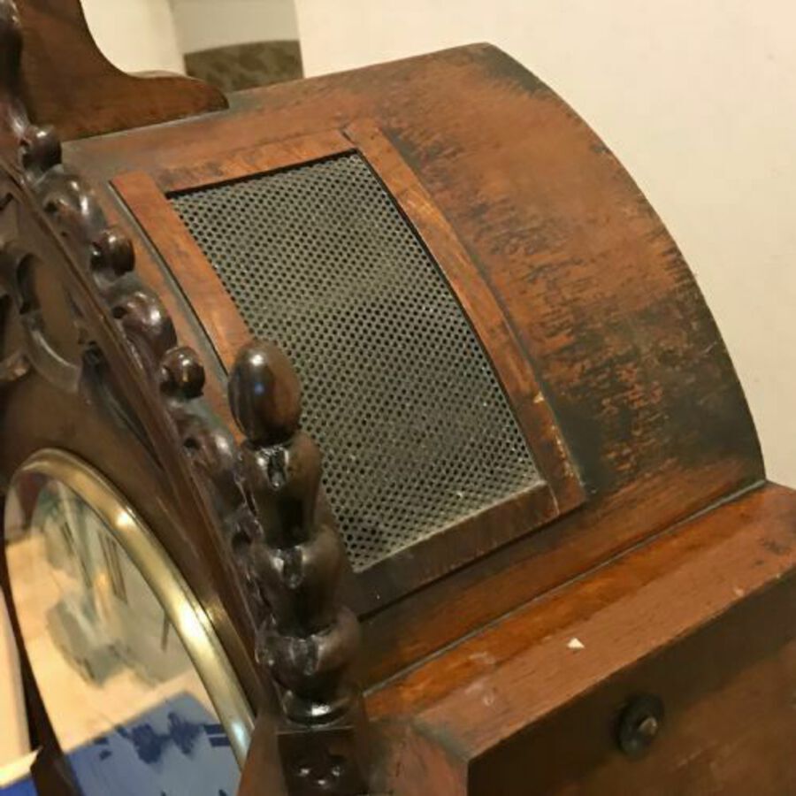 Antique Bracket Clock on eight bells Oak cased