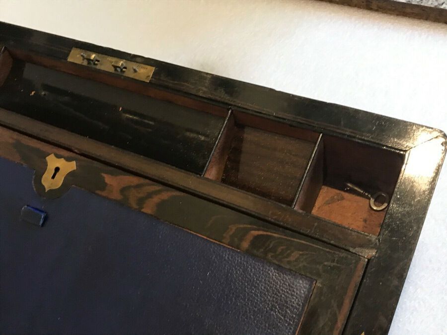 Antique ANTIQUE VICTORIAN Coromandel WRITING SLOPE - - SECRET DRAWERS