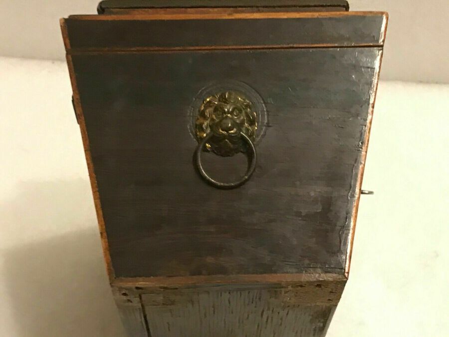 Antique Tea Caddie rosewood with mahogany and satin wood inlays