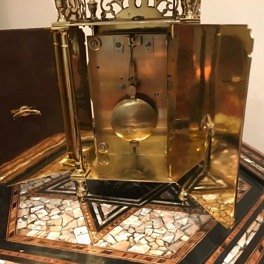 Antique Lantern clock fusee passing strike large & heavy