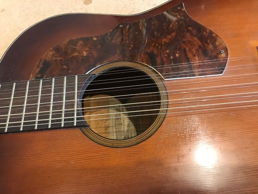 Antique 12 string acoustic guitar