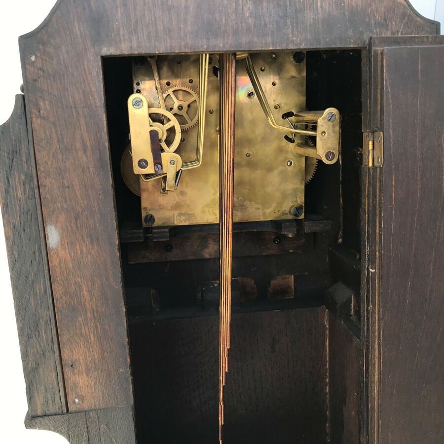 Antique Grandmother clock oak cased Westminster tune mechanical movement