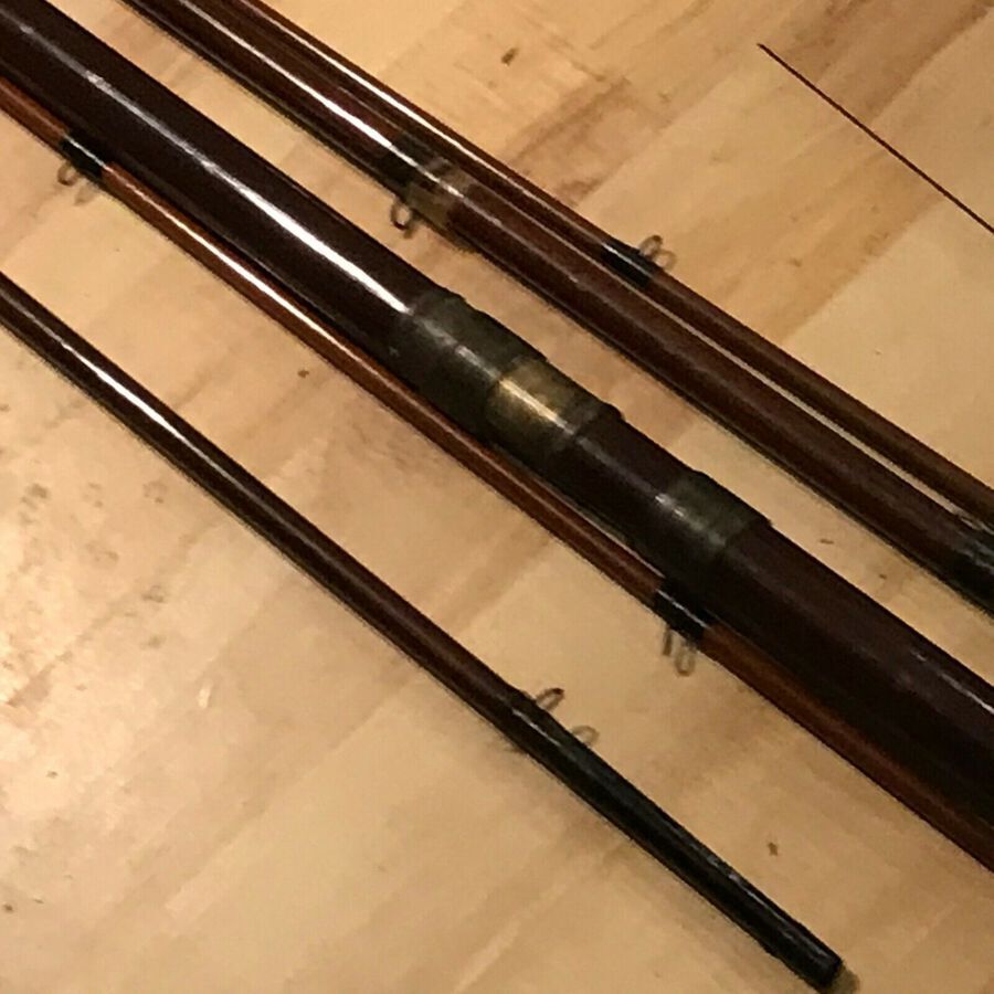 Antique Scottish Victorian 5 piece 17’ salmon rod by John Forrest of Kelso