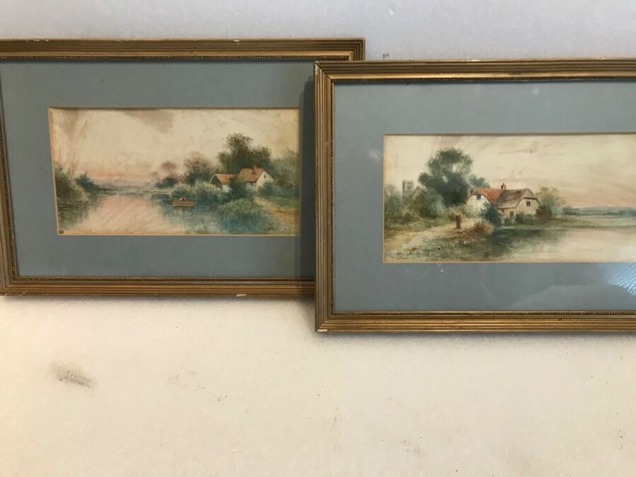 Victorian framed water colour paintings signed