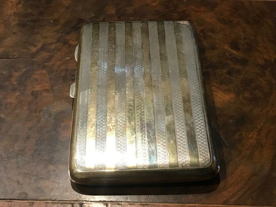 Antique Cigarette case, solid silver London retailer