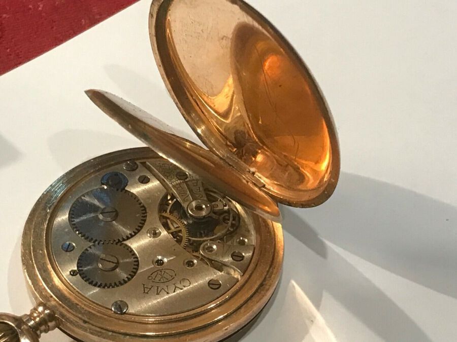 Antique Cyma full hunter gold plated pocket Watch.