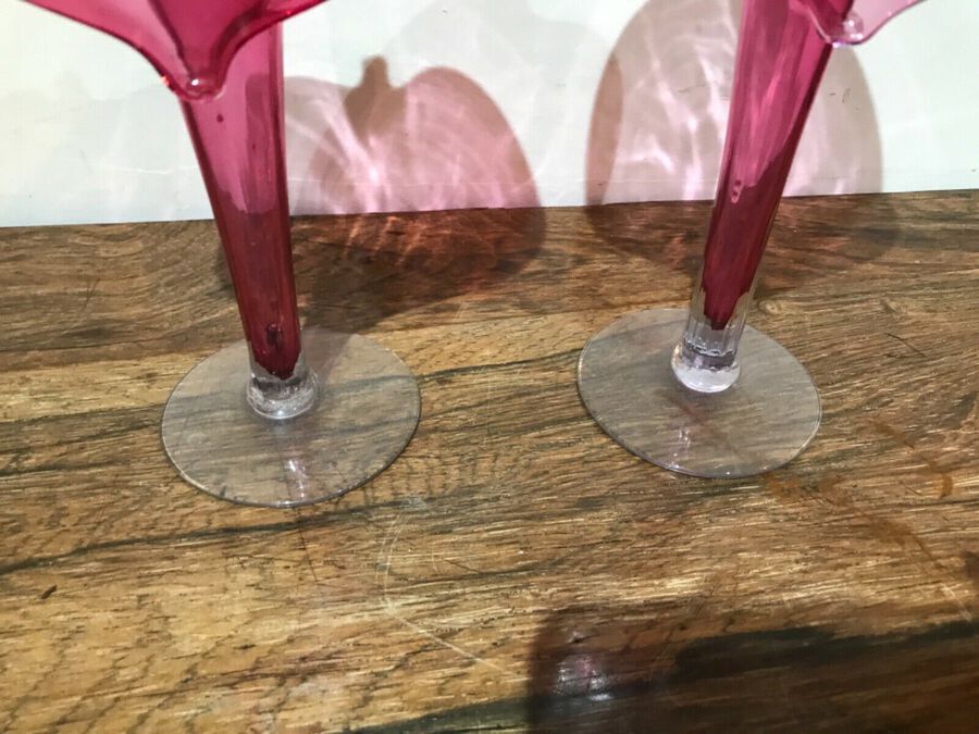 Antique Jack in the Pulpit glass vases Victorian
