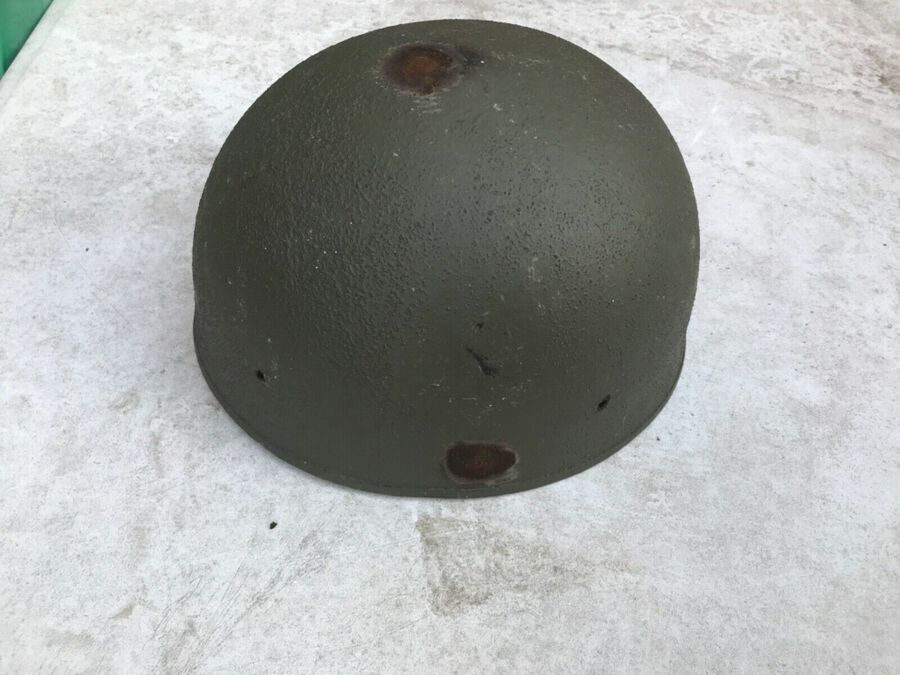 Antique British army soldiers steel helmet 2WW